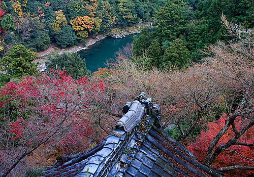 Daihikaku Senkoji Tapınağı’ndan nehrin görünüşü.